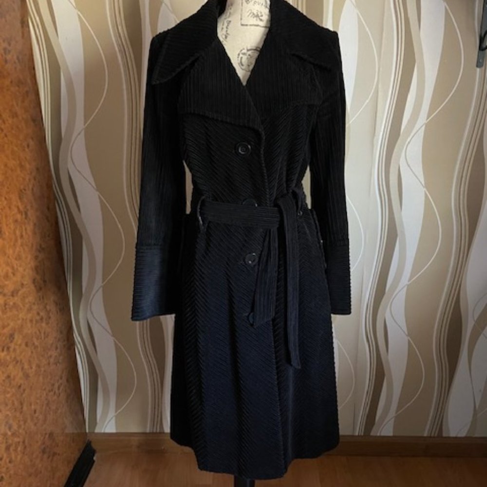 CLOTHES Woman Black 100% Cotton Coat Size 14